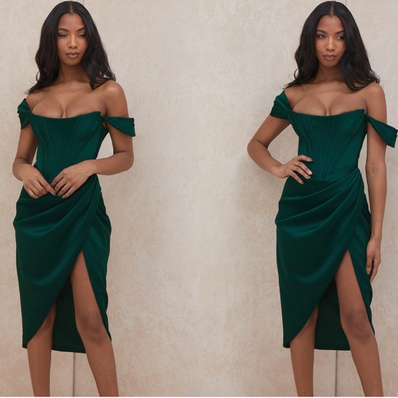 House of CB Emerald Strapless Dress - Picture 2 of 9